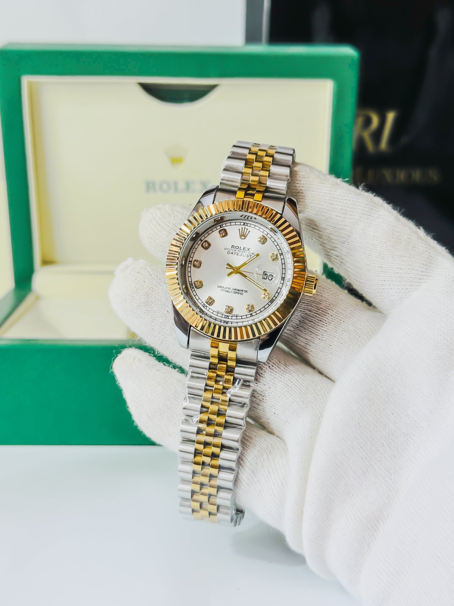 Royale Date Just - Two Tone White Dial