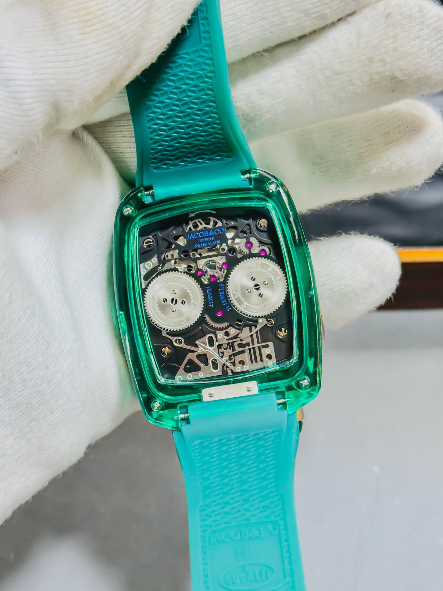 J&Co Bugatti Chiron Green - Master Transparent Edition