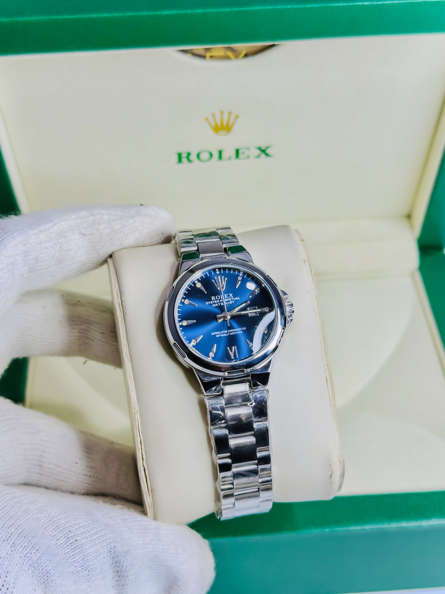 Rlx Royale Date Just - Silver Blue Dial - Couple Edition
