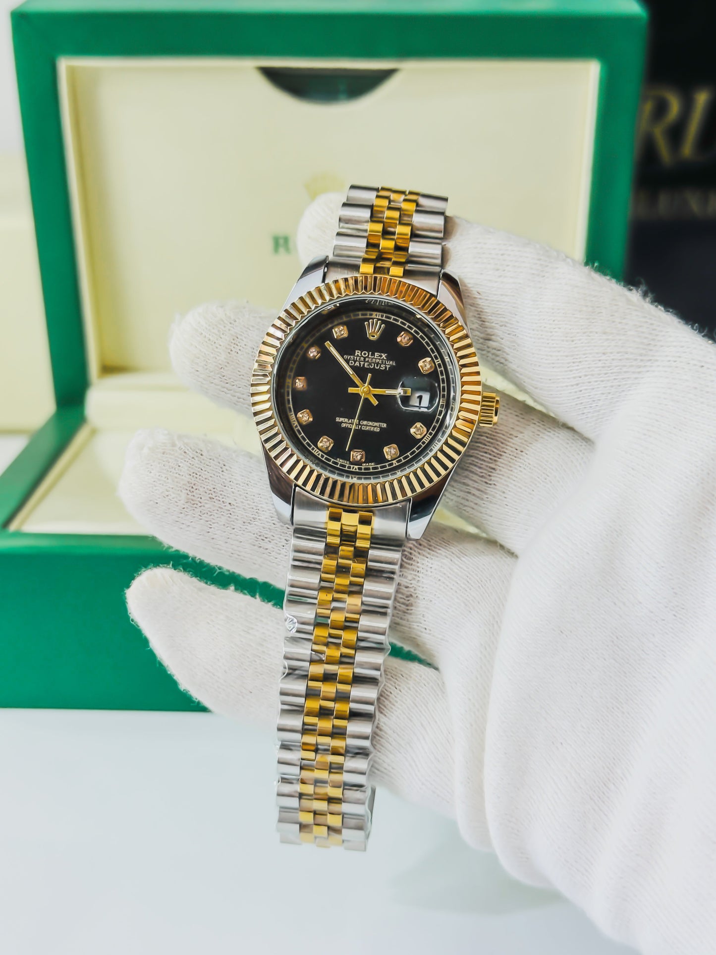 Royale Date Just - Two Tone Black Dial