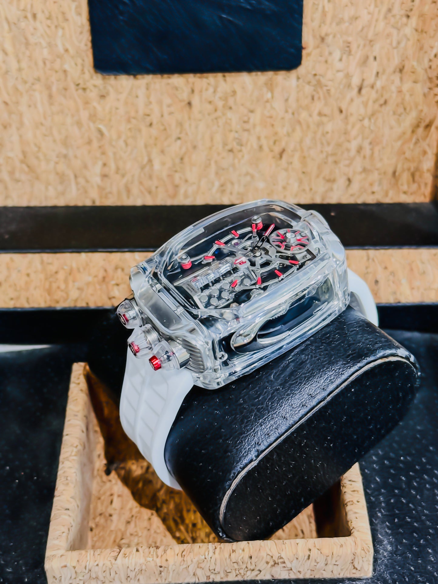 J&Co Bugatti Chiron Sapphire Edition – Transparent Red & White