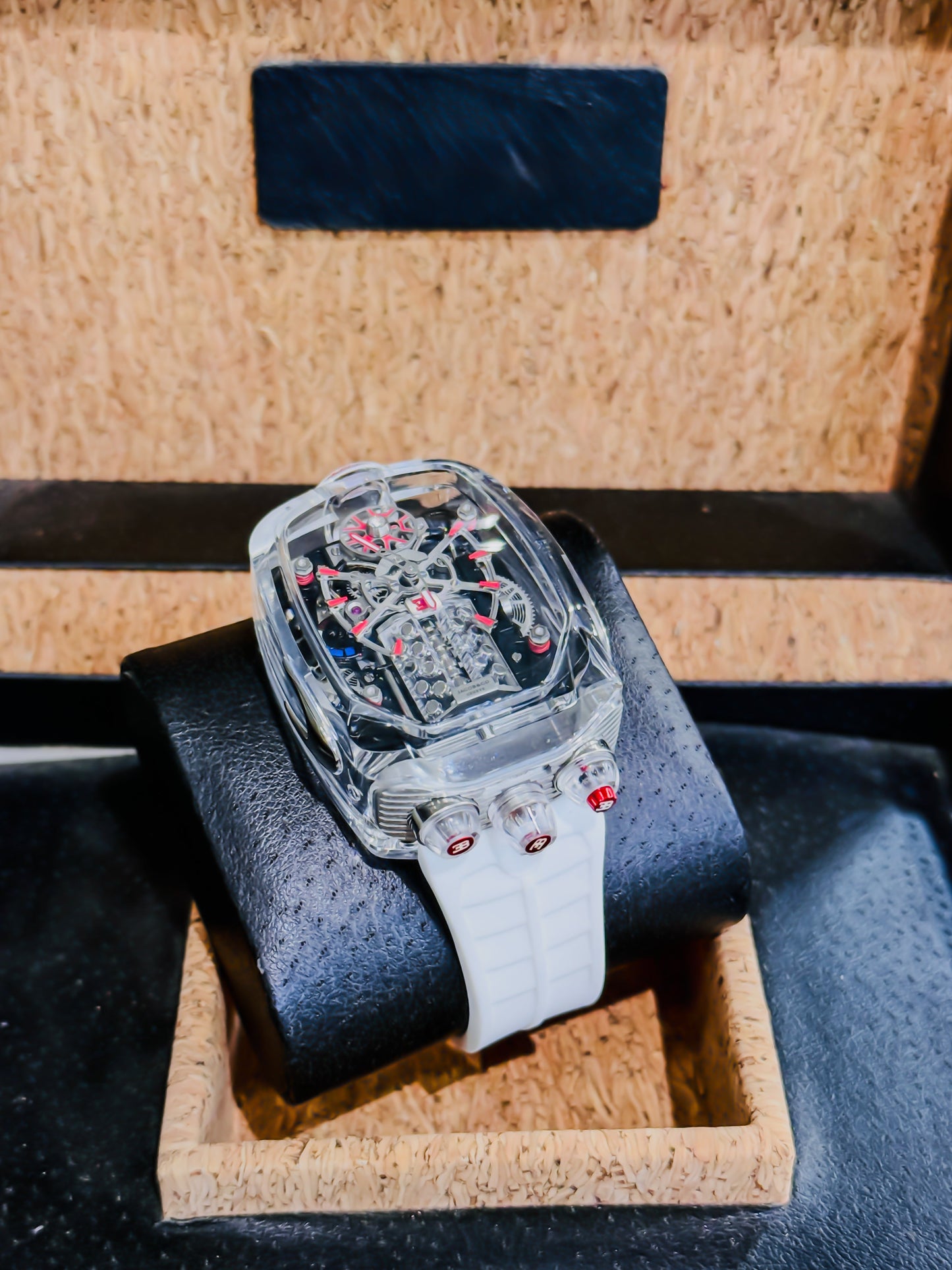 J&Co Bugatti Chiron Sapphire Edition – Transparent Red & White