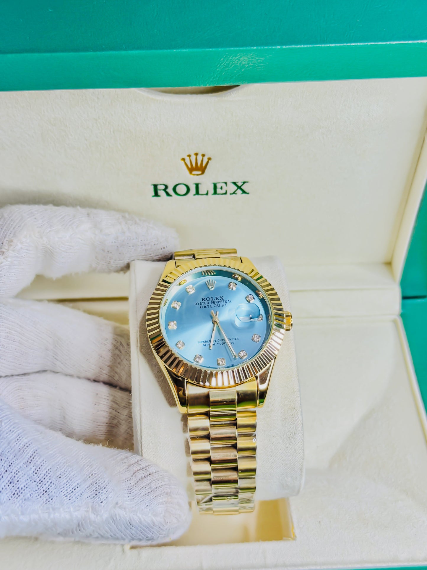 Royale Date Just - Golden Tiffany Dial