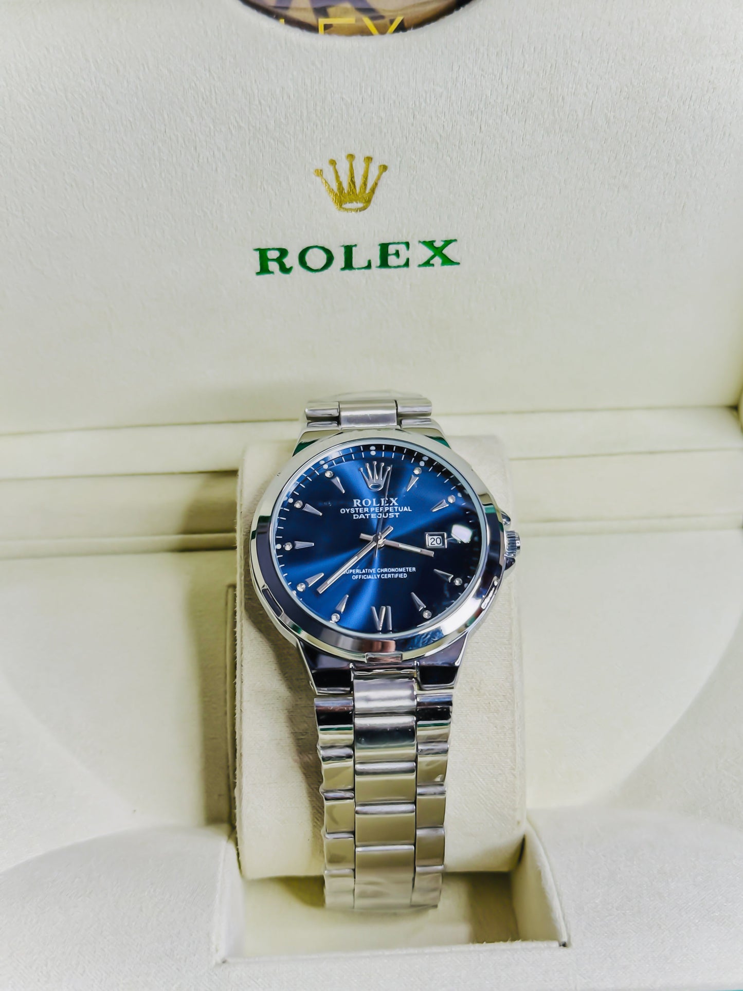 Rlx Royale Date Just - Silver Blue Dial - Couple Edition