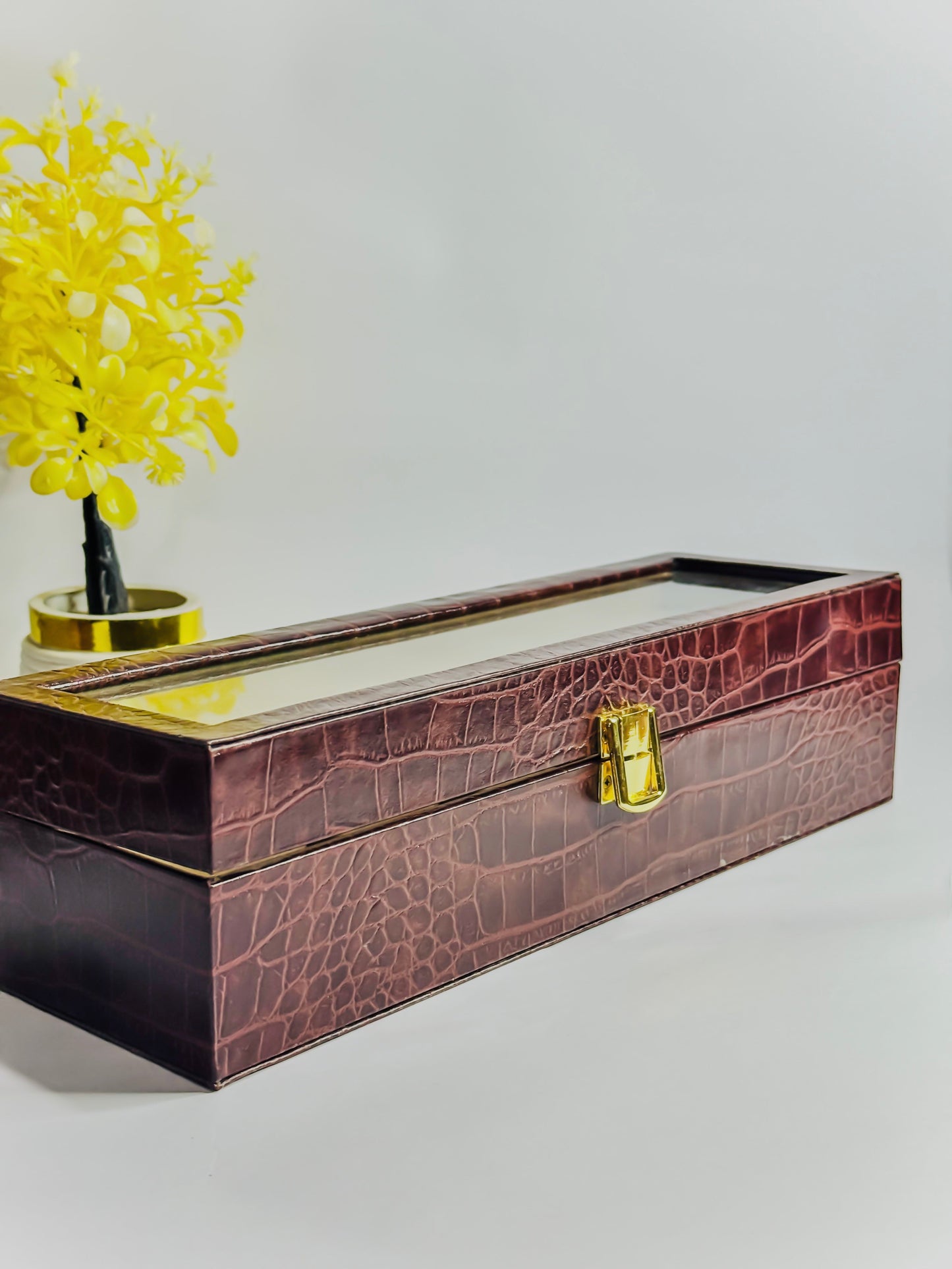 Premium 6-Slot Leather Watch Storage Box