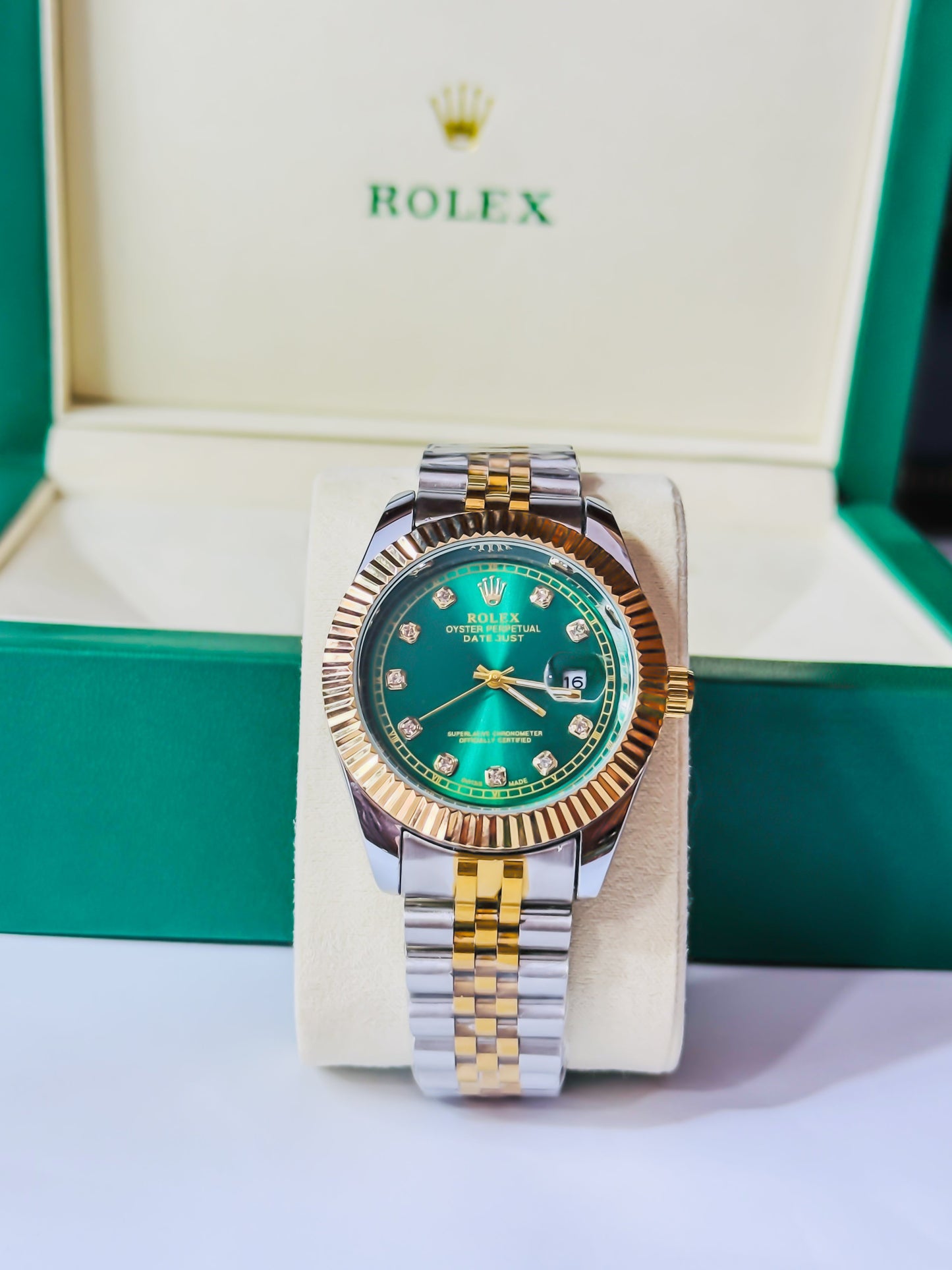 Royale Date Just - Two Tone Green Dial