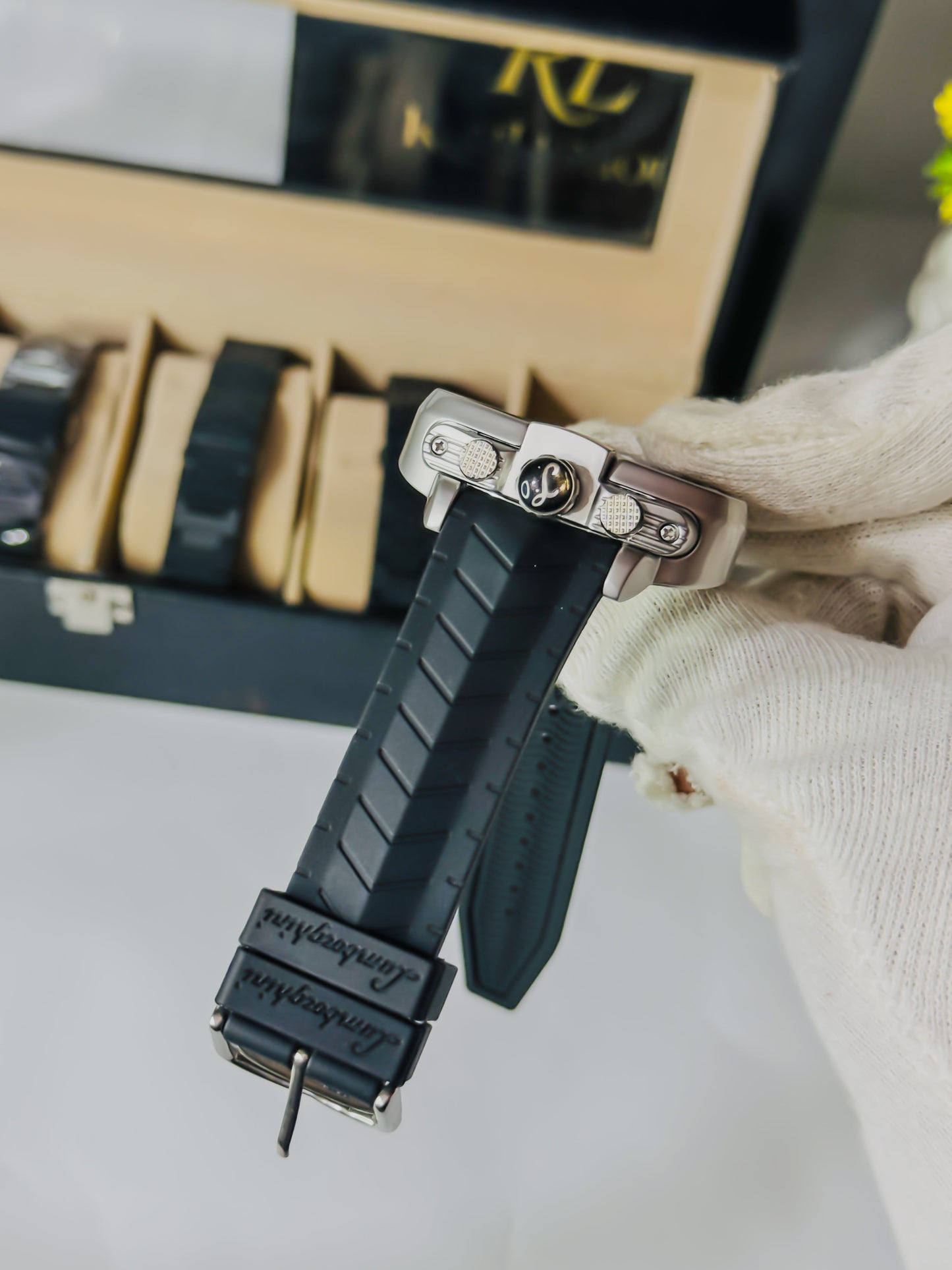 Lambo Black & Silver - Premium Strap Edition