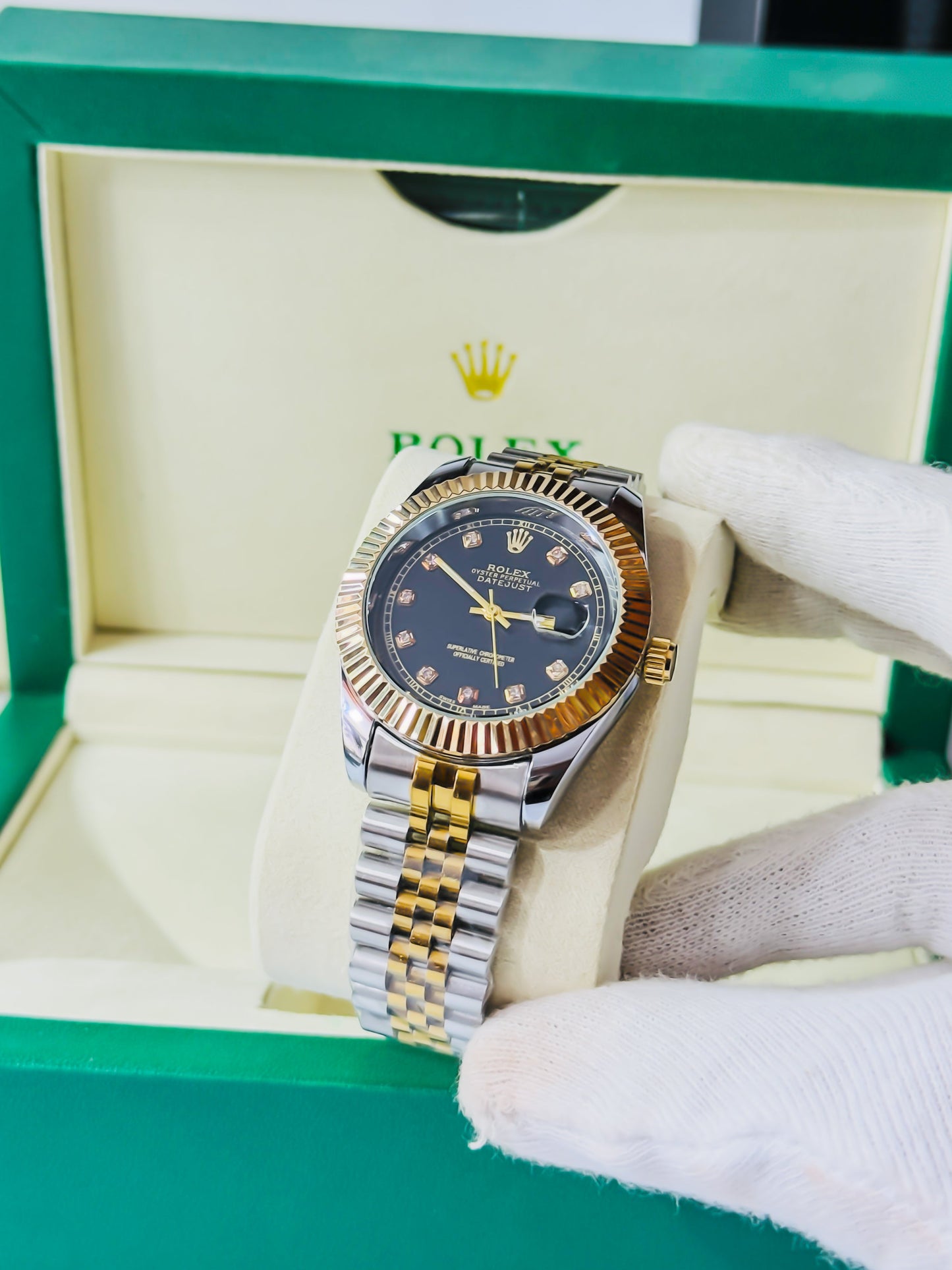 Royale Date Just - Two Tone Black Dial