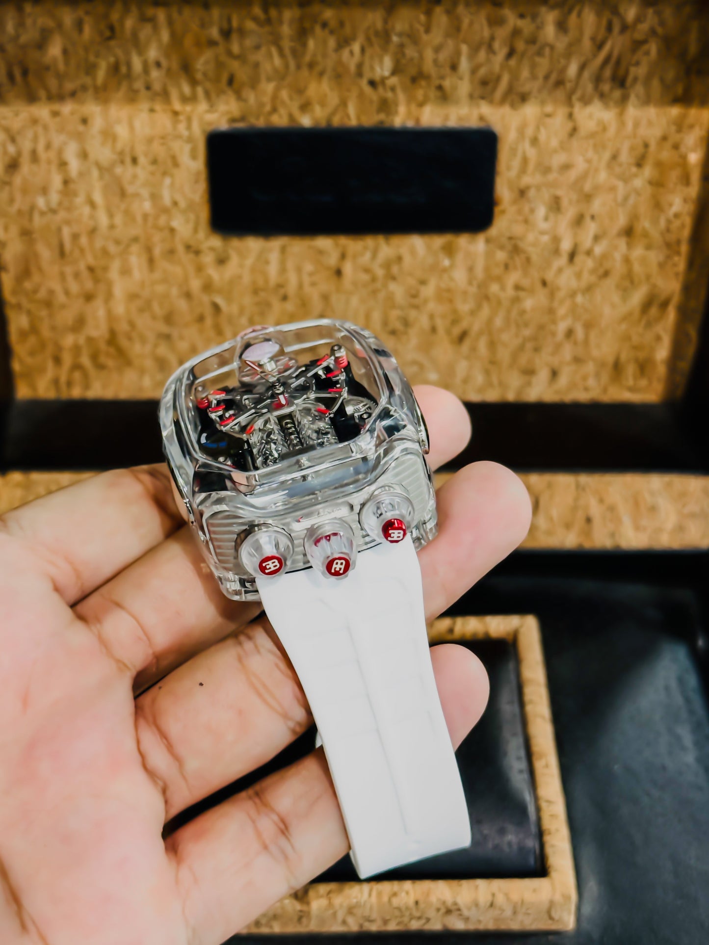 J&Co Bugatti Chiron Sapphire Edition – Transparent Red & White