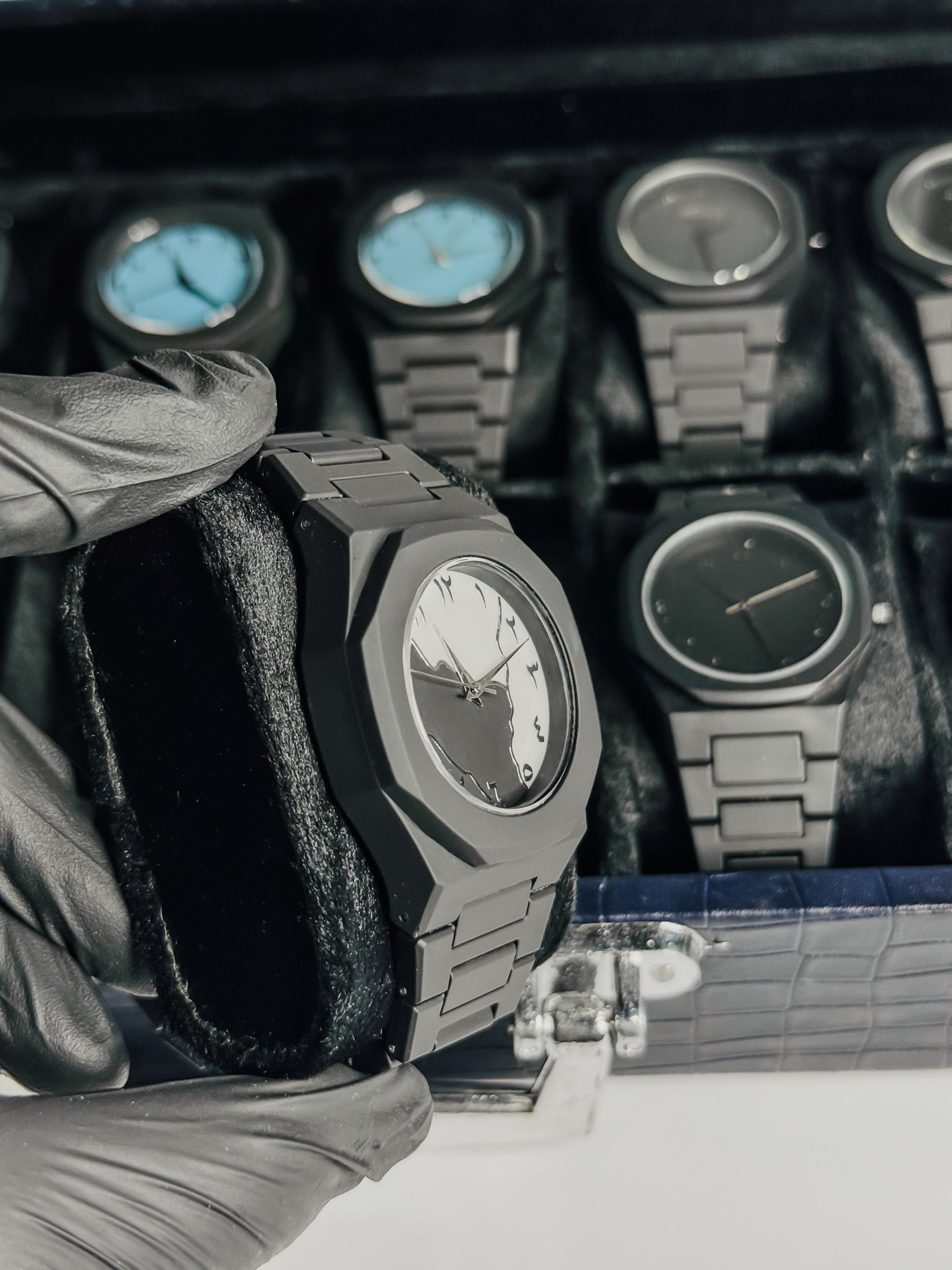 Arabic Aura Watch Black & White Dial
