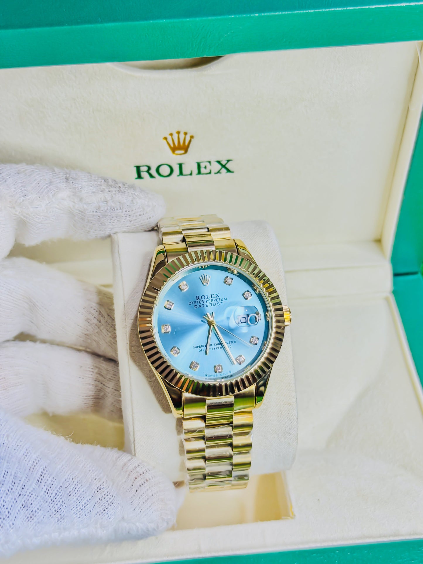 Royale Date Just - Golden Tiffany Dial